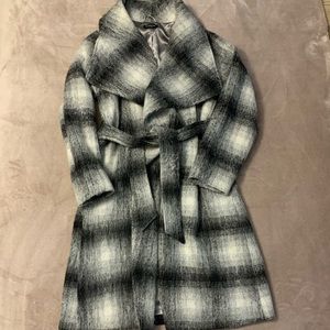 Tie waist wool coat